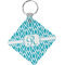 Geometric Diamond Diamond Plastic Keychain w/ Initial