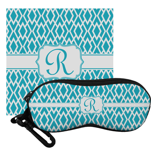Custom Geometric Diamond Eyeglass Case & Cloth (Personalized)