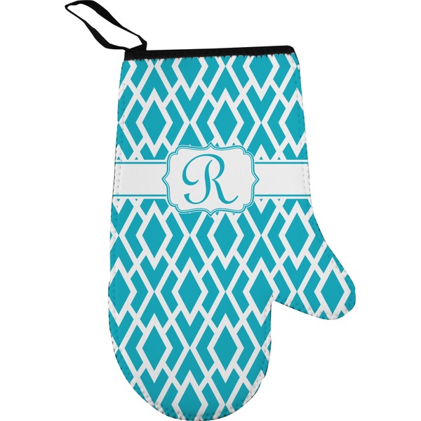 Geometric Diamond Personalized Oven Mitts
