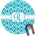 Geometric Diamond Round Fridge Magnet (Personalized)