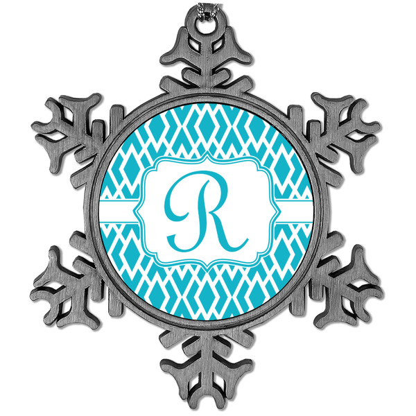 Custom Geometric Diamond Vintage Snowflake Ornament (Personalized)