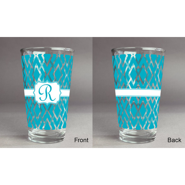 Geometric Diamond Pint Glass - Full Fill w Transparency - Approval