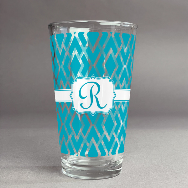 Custom Geometric Diamond Pint Glass - Full Print (Personalized)