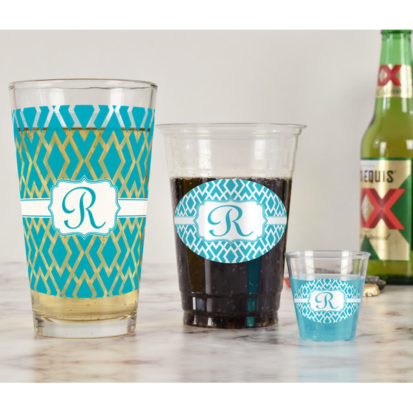 Geometric Diamond Pint Glass - Full Fill w Transparency - In Context