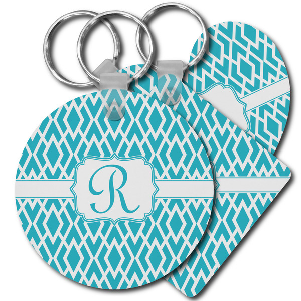 Custom Geometric Diamond Plastic Keychain (Personalized)