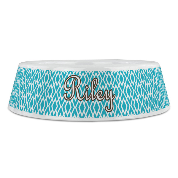 Geometric Diamond Plastic Pet Bowls - Large - FRONT