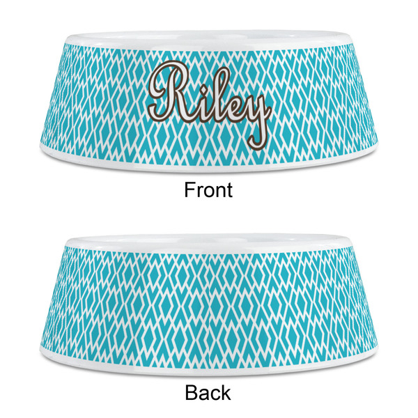 Geometric Diamond Plastic Pet Bowls - Medium - APPROVAL