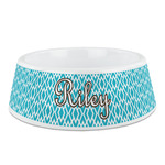 Geometric Diamond Plastic Dog Bowl - Medium (Personalized)