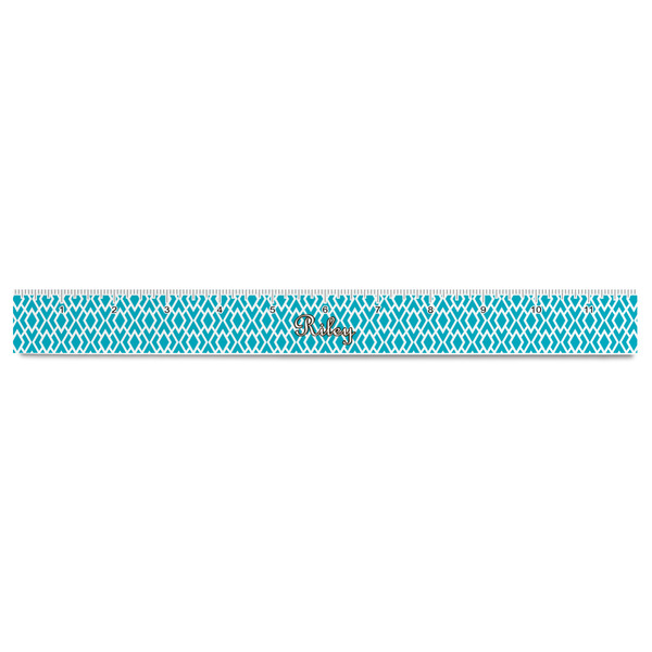 Geometric Diamond Plastic Ruler - 12" - FRONT