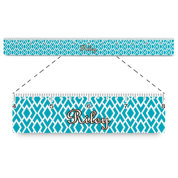 Custom Geometric Diamond Plastic Ruler - 12" (Personalized)