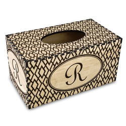 Geometric Diamond Wood Tissue Box Cover - Rectangle (Personalized)