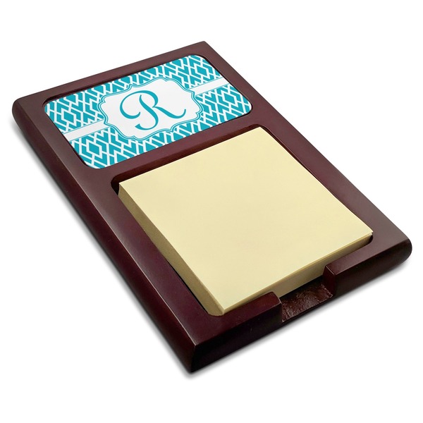 Custom Geometric Diamond Red Mahogany Sticky Note Holder (Personalized)