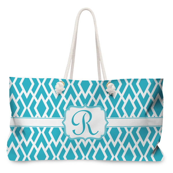 Custom Geometric Diamond Large Tote Bag with Rope Handles (Personalized)
