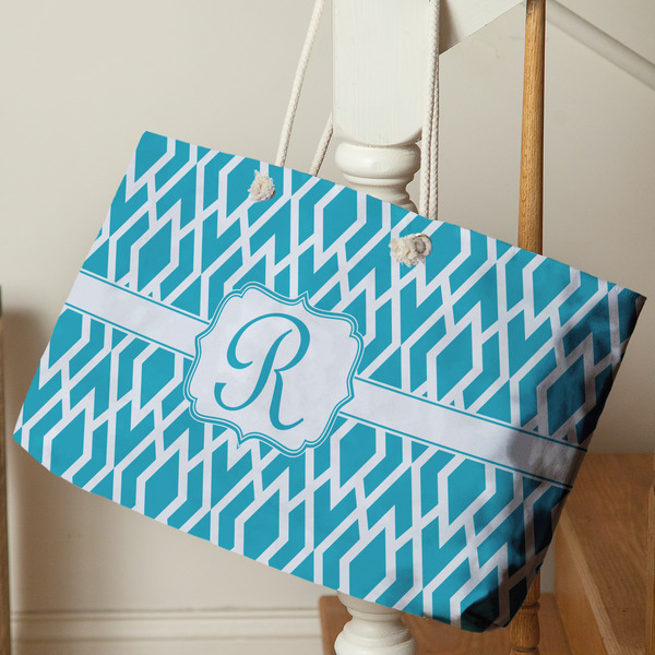 Geometric Diamond Large Rope Tote - Life Style