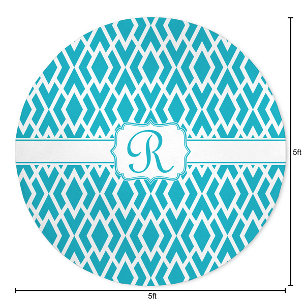 Geometric Diamond Round Area Rug - Size