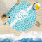 Geometric Diamond Round Beach Towel Lifestyle