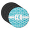 Geometric Diamond Round Rubber Backed Coasters - Set of 4 (Personalized)