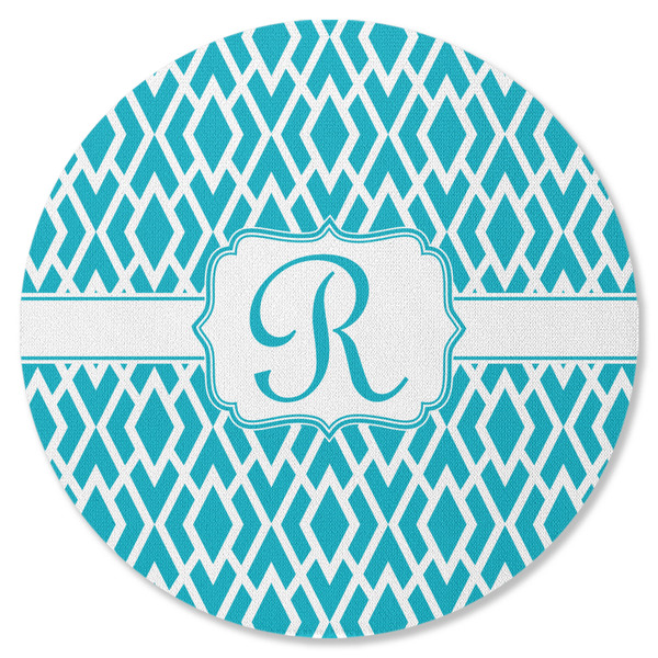 Geometric Diamond Round Coaster Rubber Back - Single
