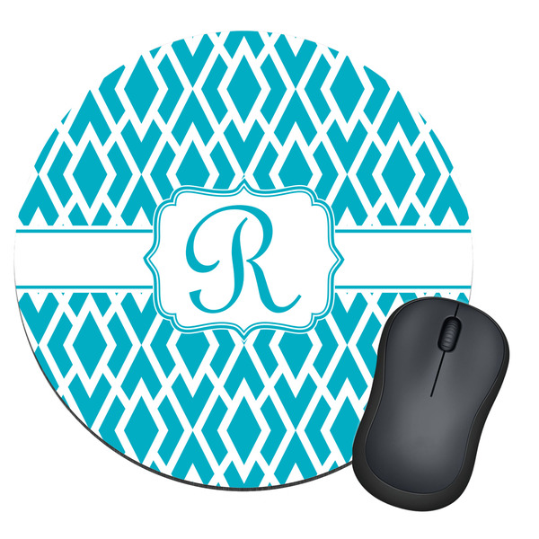 Custom Geometric Diamond Round Mouse Pad (Personalized)