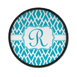 Geometric Diamond Iron On Round Patch w/ Initial