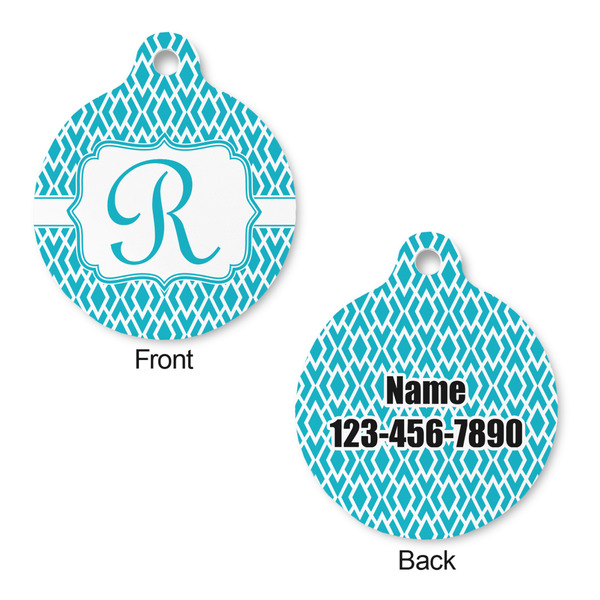 Geometric Diamond Round Pet ID Tag - Large - Approval