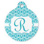 Geometric Diamond Round Pet ID Tag (Personalized)