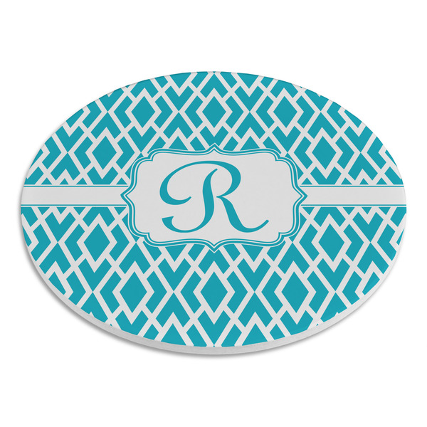 Geometric Diamond Round Stone Trivet - Angle View