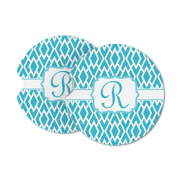 Custom Geometric Diamond Sandstone Car Coasters - Set of 2 (Personalized)