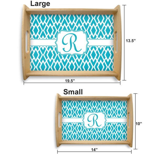 Geometric Diamond Serving Tray Wood Sizes
