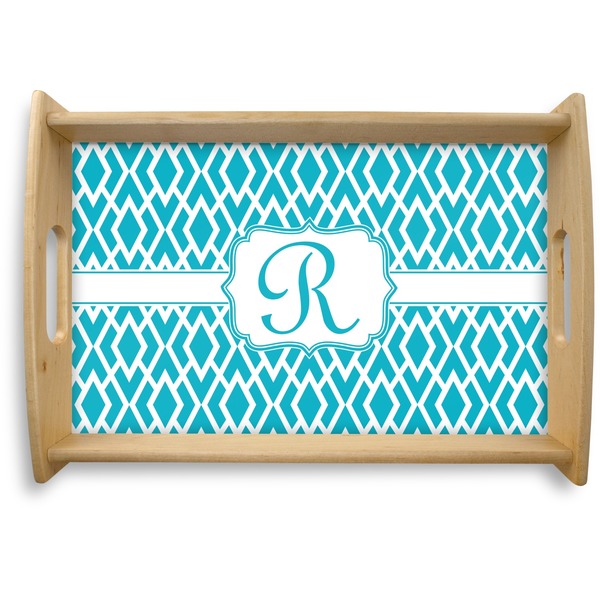 Custom Geometric Diamond Natural Wooden Tray - Small (Personalized)