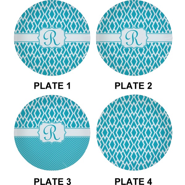 Geometric Diamond Set of Appetizer / Dessert Plates (Approval)