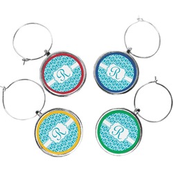 Geometric Diamond Wine Charms (Set of 4) (Personalized)