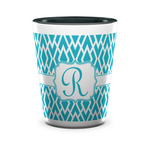 Geometric Diamond Ceramic Shot Glass - 1.5 oz - Two Tone - Set of 4 (Personalized)