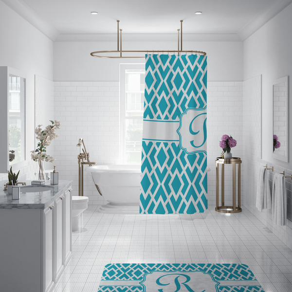 Geometric Diamond Shower Curtain - Custom Size