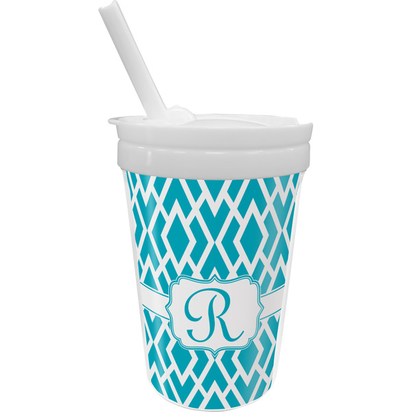 Custom Geometric Diamond Sippy Cup with Straw (Personalized)