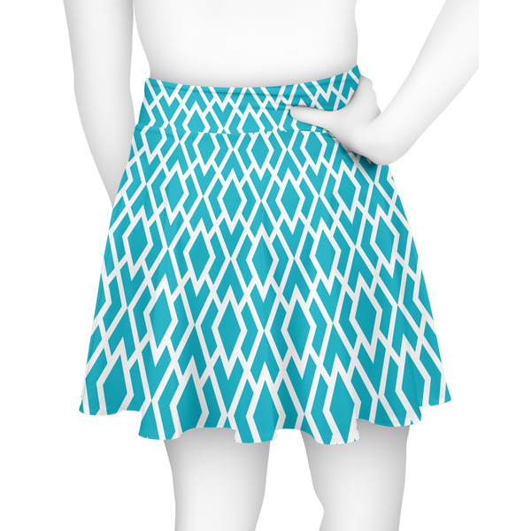 Geometric Diamond Skater Skirt - Back