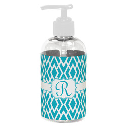 Geometric Diamond Plastic Soap / Lotion Dispenser (8 oz - Small - White) (Personalized)