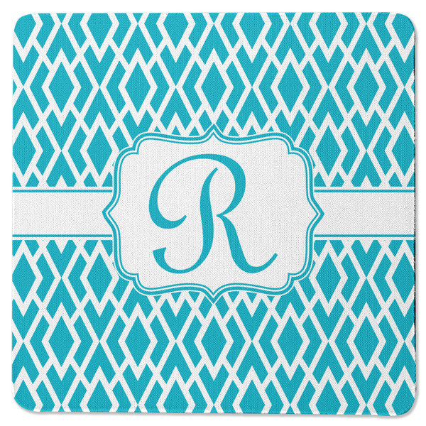 Custom Geometric Diamond Square Rubber Backed Coaster (Personalized)