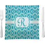 Geometric Diamond 9.5" Glass Square Lunch / Dinner Plate- Single or Set of 4 (Personalized)