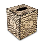 Geometric Diamond Wood Tissue Box Cover - Square (Personalized)