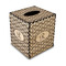 Geometric Diamond Square Tissue Box Covers - Wood - Front