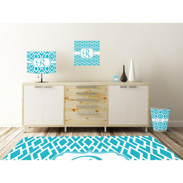 Geometric Diamond Square Wall Decal Wooden Desk