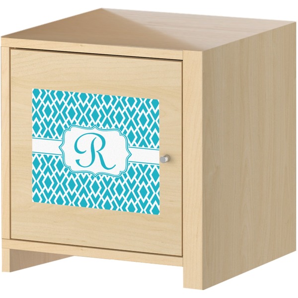 Geometric Diamond Square Wall Decal on Wooden Cabinet