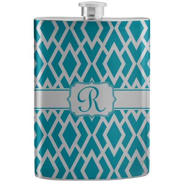 Custom Geometric Diamond Stainless Steel Flask (Personalized)