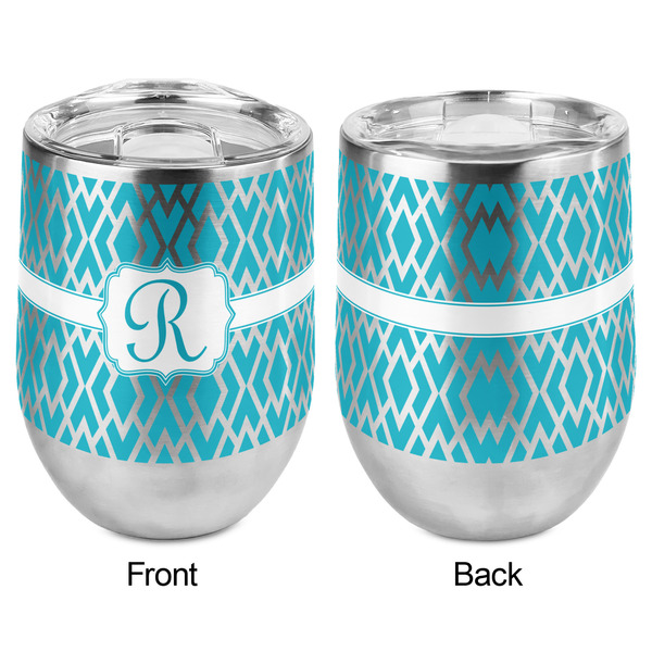 Geometric Diamond Stemless Wine Tumbler - Full Print - Approval