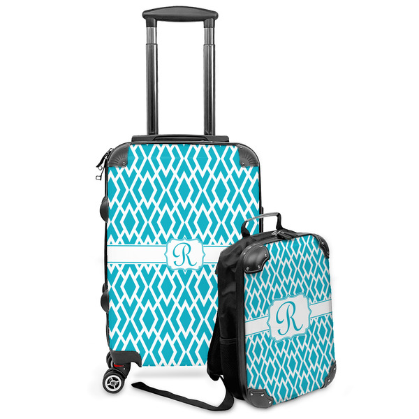 Custom Geometric Diamond Kids 2-Piece Luggage Set - Suitcase & Backpack (Personalized)