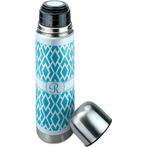 Geometric Diamond Thermos - Lid Off