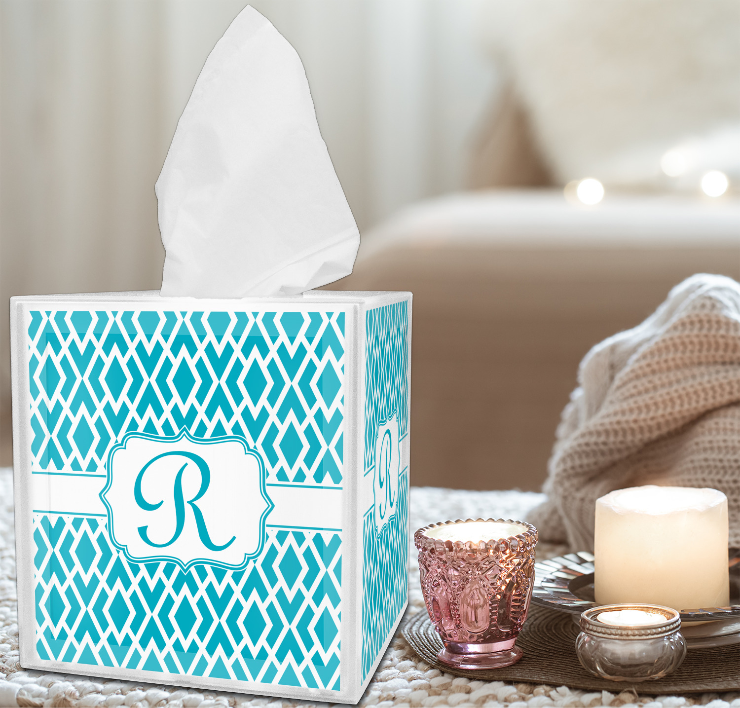Geometric Diamond Tissue Box Cover (Personalized) YouCustomizeIt