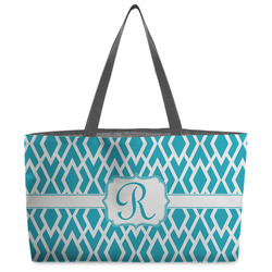 Geometric Diamond Beach Totes Bag - w/ Black Handles (Personalized)