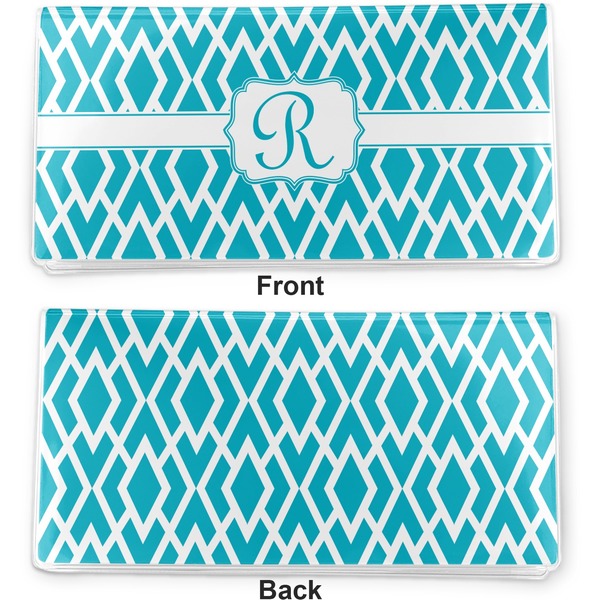 Geometric Diamond Vinyl Check Book Cover - Front and Back